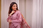 3PC EMBROIDERED DHANAK SUIT -SW638 - Image 2