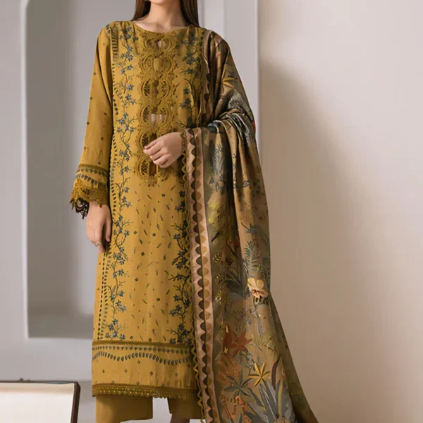 3PC EMBROIDERED DHANAK - SW614