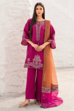 3PC EMBROIDERED DHANAK SUIT - SW341