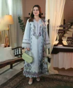 3PC EMBROIDERED DHANAK SUIT - SW627