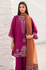 3PC EMBROIDERED DHANAK SUIT - SW341 - Image 3