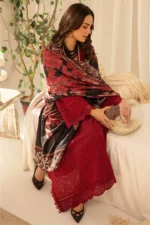 3 PC BORING EMBROIDERED DHANAK SUIT-SW586 - Image 2