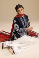 3PC EMBROIDERED DHANAK SUIT - SW636 - Image 6