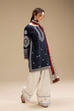 3PC EMBROIDERED DHANAK SUIT - SW636 - Image 4