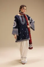 3PC EMBROIDERED DHANAK SUIT - SW636 - Image 3