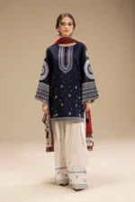 3PC EMBROIDERED DHANAK SUIT - SW636