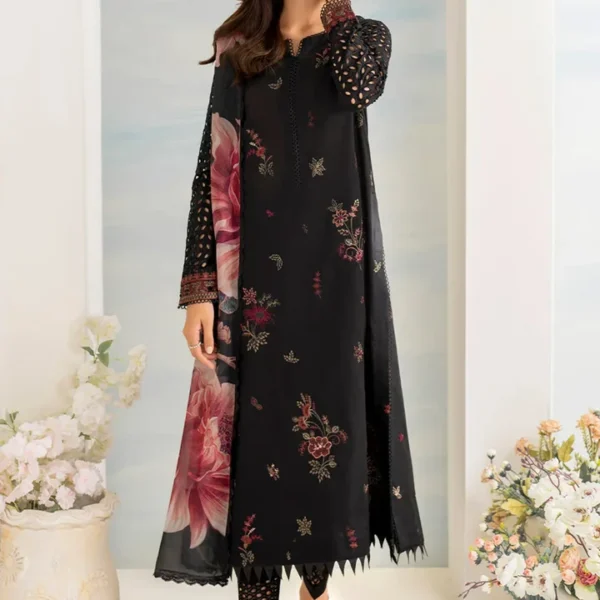 3 PC - EMBROIDERED DHANAK SUIT - SW592