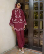 Maroon schiffli DHANAK - SW602 - Image 2