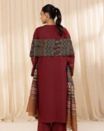 3 PC EMBROIDERED DHANAK SUIT - SW609 - Image 3