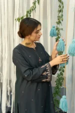 3PC EMBROIDERED DHANAK SUIT - SW637 - Image 3