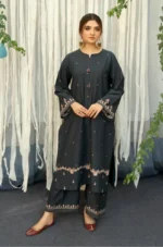 3PC EMBROIDERED DHANAK SUIT - SW637 - Image 2