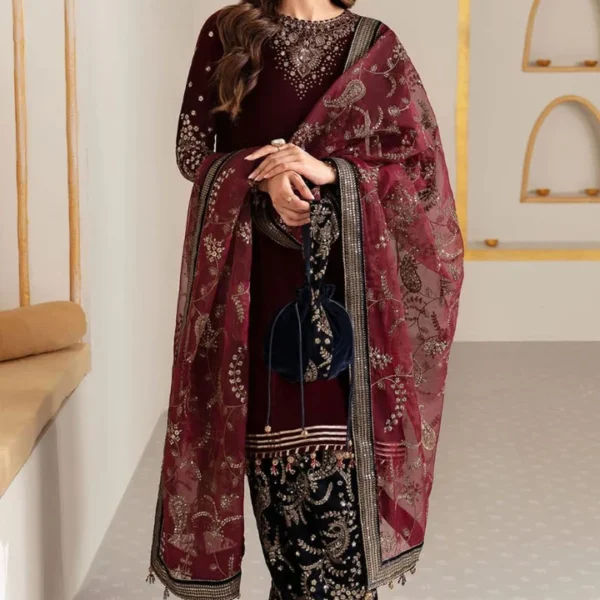 Embroidered Velvet Formal -SW102