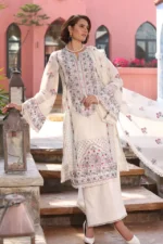 3PC EMBROIDERED DHANAK SUIT - SW631 - Image 2