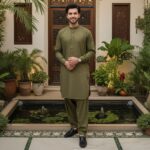 Winter Wash n Wear By Shahmeer- olive-green