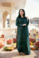 3 PC EMBROIDERED DHANAK SUIT - SW813 - Image 4