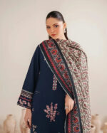 AMEEMA 3PC EMBROIDERED DHANAK SUIT - SW827 - Image 2