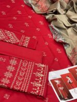 3 PC EMBROIDERED DHANAK SUIT - SW826 - Image 2