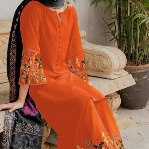3 PIECE-EMBROIDERED DHANAK SUIT-BG668